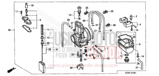 CARBURATEUR (2) CR250R1 de 2001
